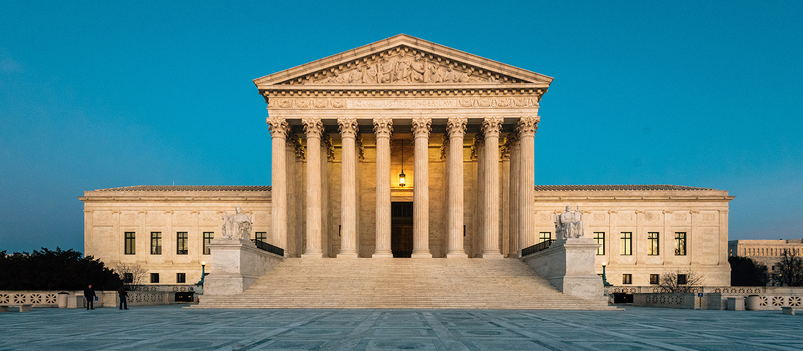 The Supreme Court building, also know as the Marble Palace, glows in the afternoon light before ruling on Remain Mexico or MPP in the Biden v. Texas case